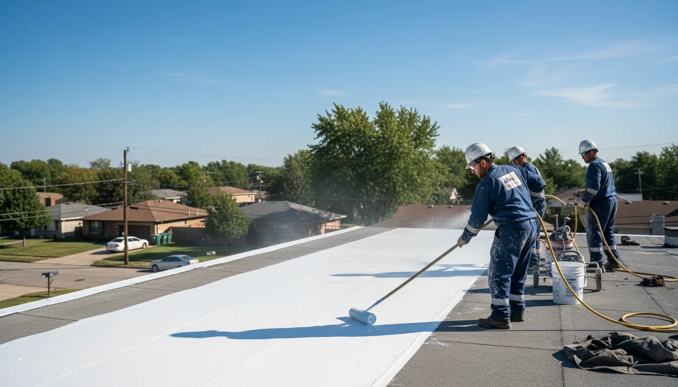 Commercial roof coating in Wardville, OK near me